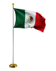 Fototapeta premium mexico flag wave on transparent or PNG background. digital illustration for national activity or social media content.