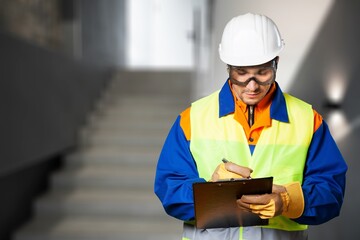 Building inspection young man inspecting home