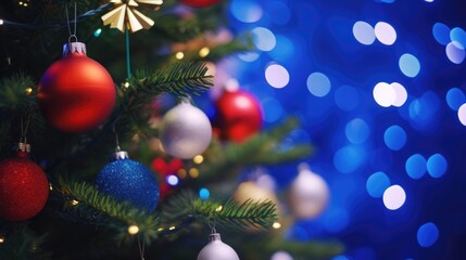 Obraz na płótnie Canvas Christmas background with decorative tree ball