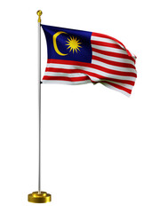 malaysia flag wave on transparent or PNG background. digital illustration for national activity or social media content.