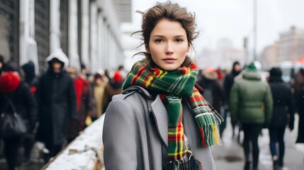 Obraz premium Beautiful woman portrait photography, photo, pretty girl, winter fashion