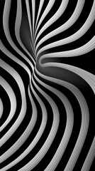 Fototapeta na wymiar Abstract hypnotizing black and white wavy background. Futuristic background with stripes.