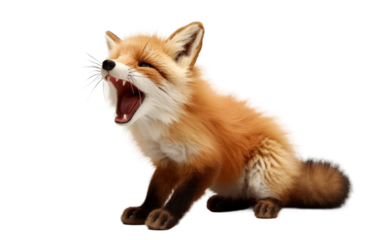 Vibrant Vixen Red Fox Plushie on a White or Clear Surface PNG Transparent Background