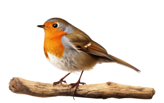 Garden Melody Delightful Robin Presence on a White or Clear Surface PNG Transparent Background