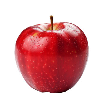 A red apple isolated on transparent background. Ai generated.
