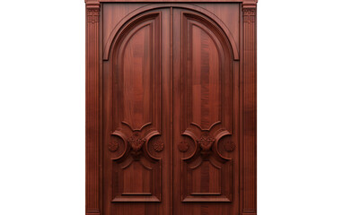 Redwood Castle Door Timeless Elegance Entry on a White or Clear Surface PNG Transparent Background