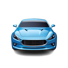 blue sport car on transparent background - obrazy, fototapety, plakaty