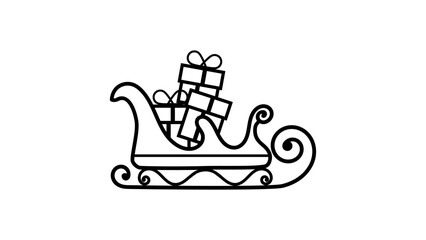 Santa Claus sleigh with gifts