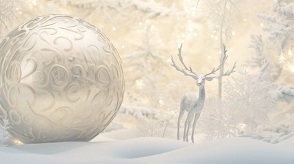 Christmas background with decorative tree ball