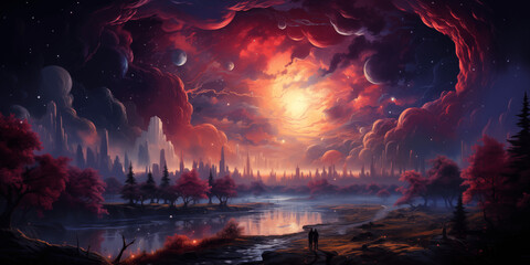 sunset over water wallpaper ultra detailed