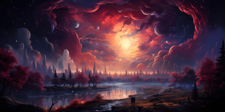 sunset over water wallpaper ultra detailed