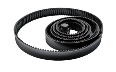 Dynamic Drive Flexibility Serpentine Belt on a White or Clear Surface PNG Transparent Background