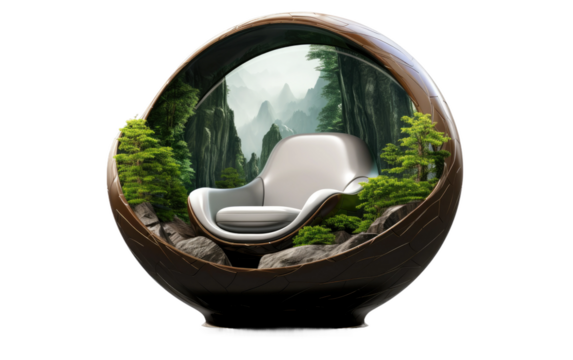 Gentle Sphere Retreat SerenitySphere Seat on a White or Clear Surface PNG Transparent Background