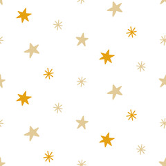 Christmas Stars Vector Seamless Pattern Background