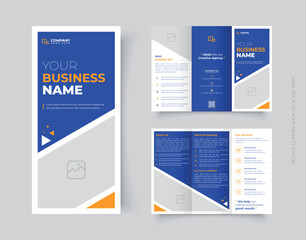 Trifold Brochure Design Corporate Business Company Fold Layout. Modern Template