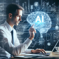 artificial intelligence, ai, technology, machine learning, business man, coding computer