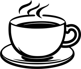 Coffee Cup Vintage Outline Icon In Hand-drawn Style