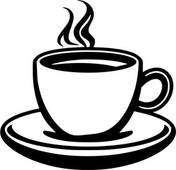 Coffee Cup Vintage Outline Icon In Hand-drawn Style