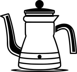 Coffee Pot Vintage Outline Icon In Hand-drawn Style