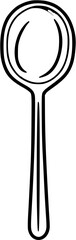 Coffee Spoon Vintage Outline Icon In Hand-drawn Style