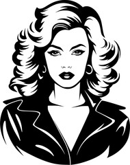 Vintage Fashion Trend Lady  Outline Icon In Hand-drawn style
