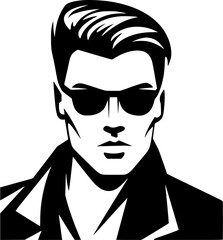 Vintage Fashion Trend Man  Outline Icon In Hand-drawn style