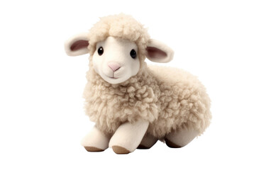 Obraz premium Warm Hug Woolly Snuggly Sheep Toy on a White or Clear Surface PNG Transparent Background