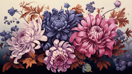 Fototapeta na wymiar kwiatki vintage i matowe kolory