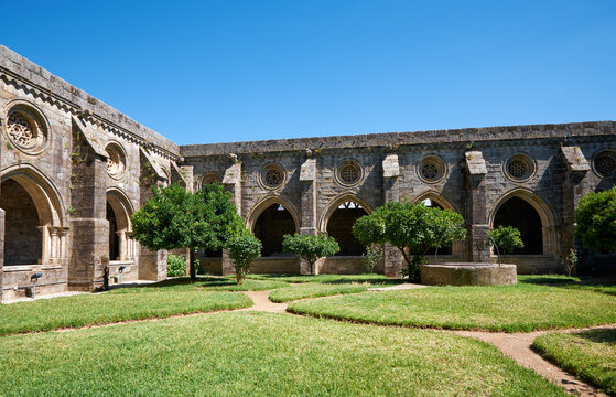 A cloister circumjacent the interior courtyard of Cathedral (Se) of Evora. Portugal