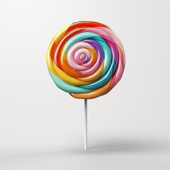 Spiral lollipop on white background