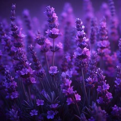 Obraz premium Generative AI The beauty of dandelion flowers, A close-up view of the beautiful lavender flower, Charming lavender flowers, purple lavender flowers in beautiful grass, Beautiful lavender fields