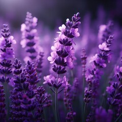 Generative AI The beauty of dandelion flowers, A close-up view of the beautiful lavender flower, Charming lavender flowers, purple lavender flowers in beautiful grass, Beautiful lavender fields
