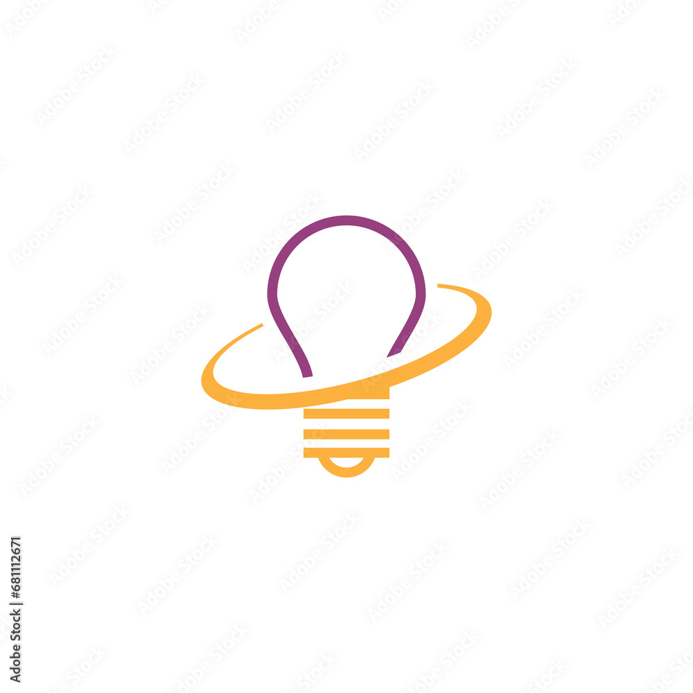 Canvas Prints Light bulb logo icon isolated on transparent background