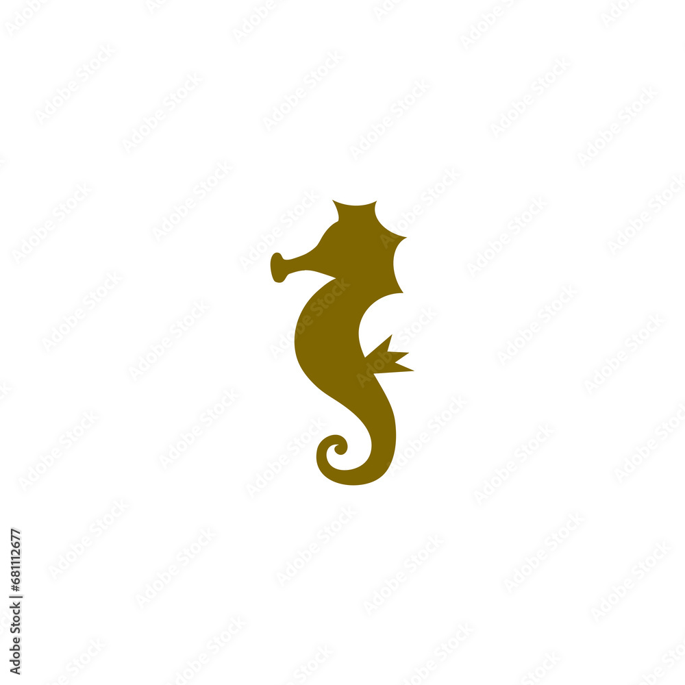 Poster sea horse icon isolated on transparent background