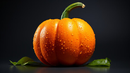 a large and oblong orange vegetable with a textured skin and a green stem - Powered by Adobe