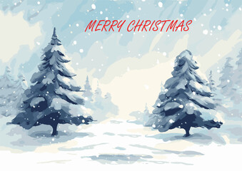 Vector illustration of Merry Christmas background and Happy New Year greeting card .