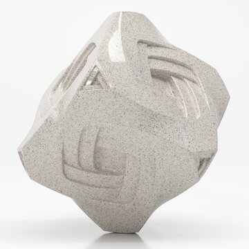 Abstract decorative piece of surreal sculpture, 3d illustration