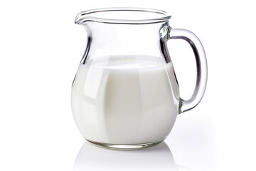 Obraz na płótnie Canvas Glass jug of milk isolated on white background