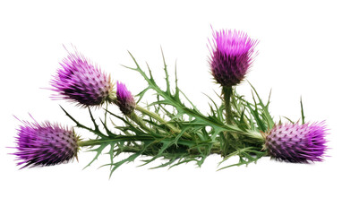 The Allure of Realistic Twilight Thistle on a Clear Surface or PNG Transparent Background.