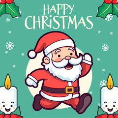 Cherish a Merry Winter Holiday with Our Vector Santa Claus in Action, A Christmas Cartoon Character for Kids