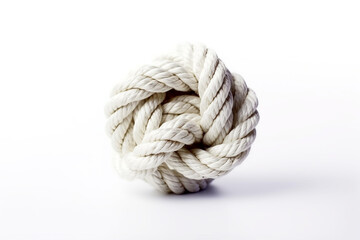 Rope knot isolate on white background - obrazy, fototapety, plakaty