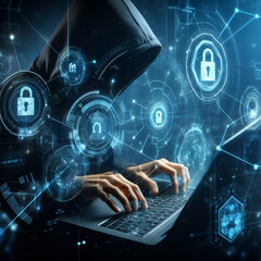 Cyber ​​security network technology, privacy data protection concept
