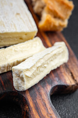 cheese creamy soft extra taste fresh eating appetizer meal food snack on the table copy space food background rustic top view