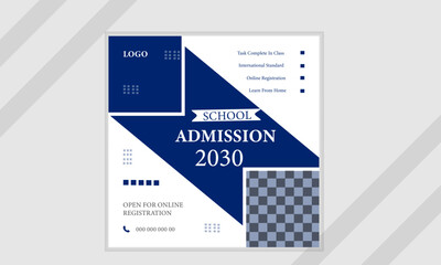 Back to school admission social media post banner design template.