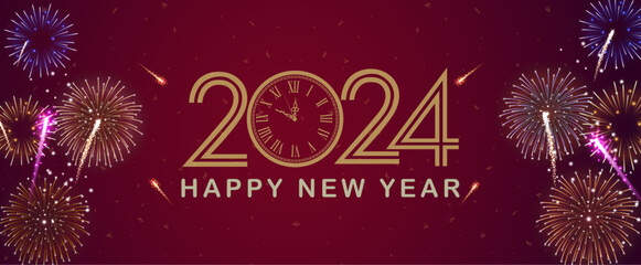 Happy New Year 2024 Social Media Cover page Design