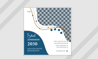 Back to school admission social media post banner design template