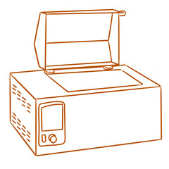 lab electronic appliances_opened waterbath_vector