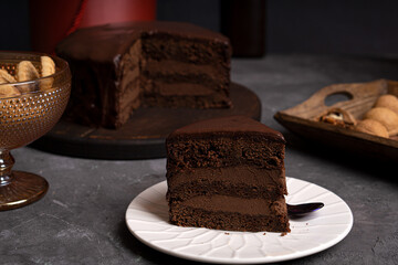 The process of making chocolate cake. Photo recipe.
