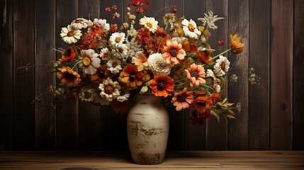 Fototapeta na wymiar bouquet of flowers on table 