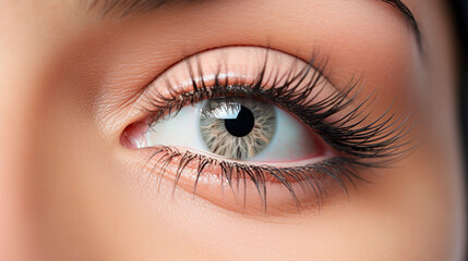 Obraz premium Beautiful female eye without makeup. Generative AI,